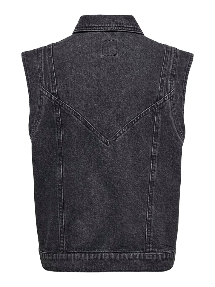 Onlkennedy Sl Dnm Waistcoat Bj Noos - Black Denim