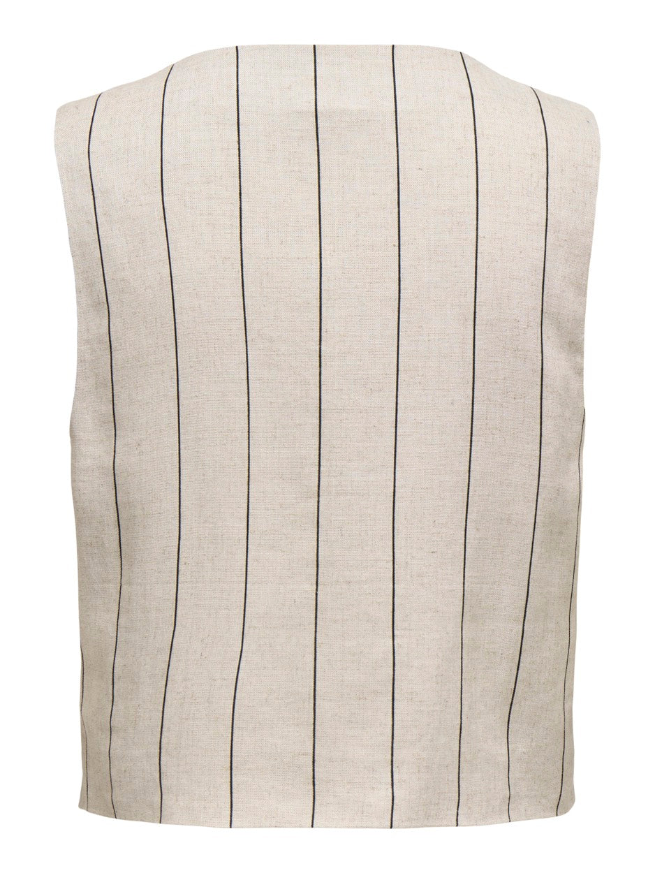 Jdymilla S/l Waistcoat Wvn - Ecru Dessin