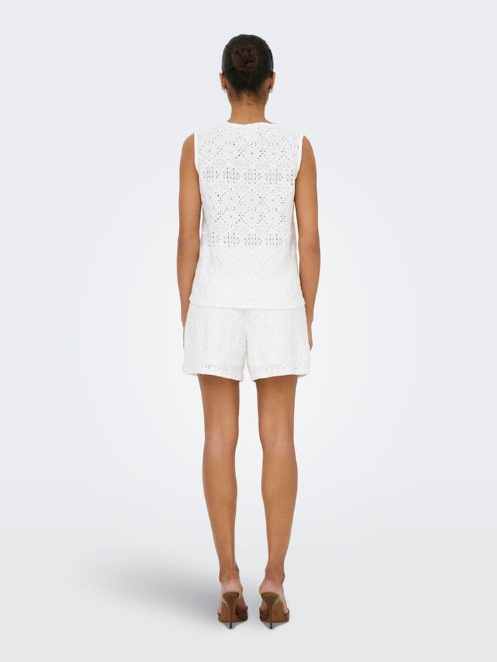 Jdynulle Life S/l Button Top Jrs - Wit Dessin
