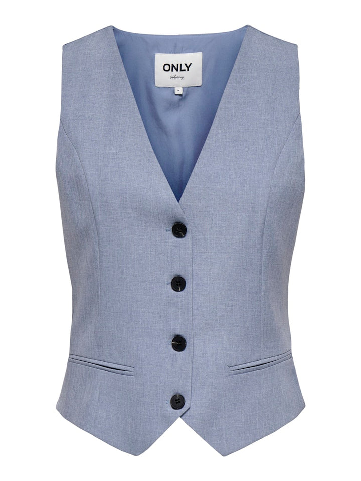 Onllinda S/l Mel Fit Waistcoat Tlr Noos - Lichtblauw