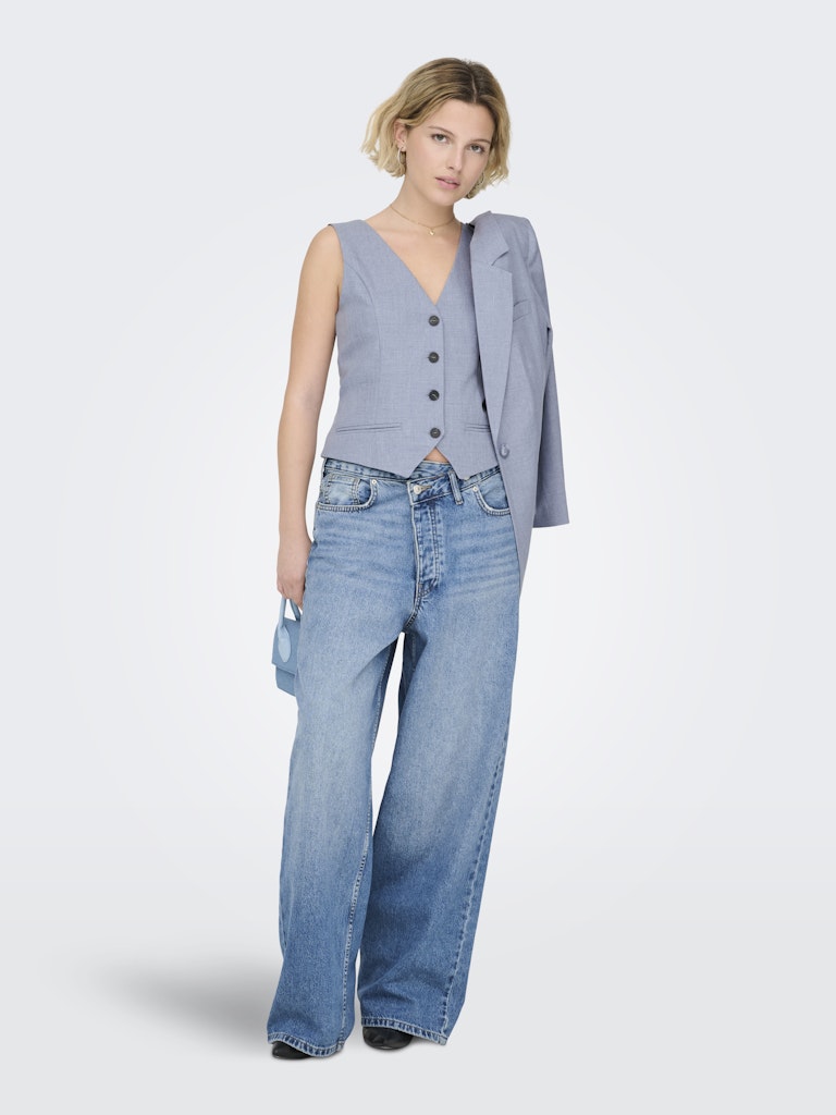 Onllinda S/l Mel Fit Waistcoat Tlr Noos - Lichtblauw