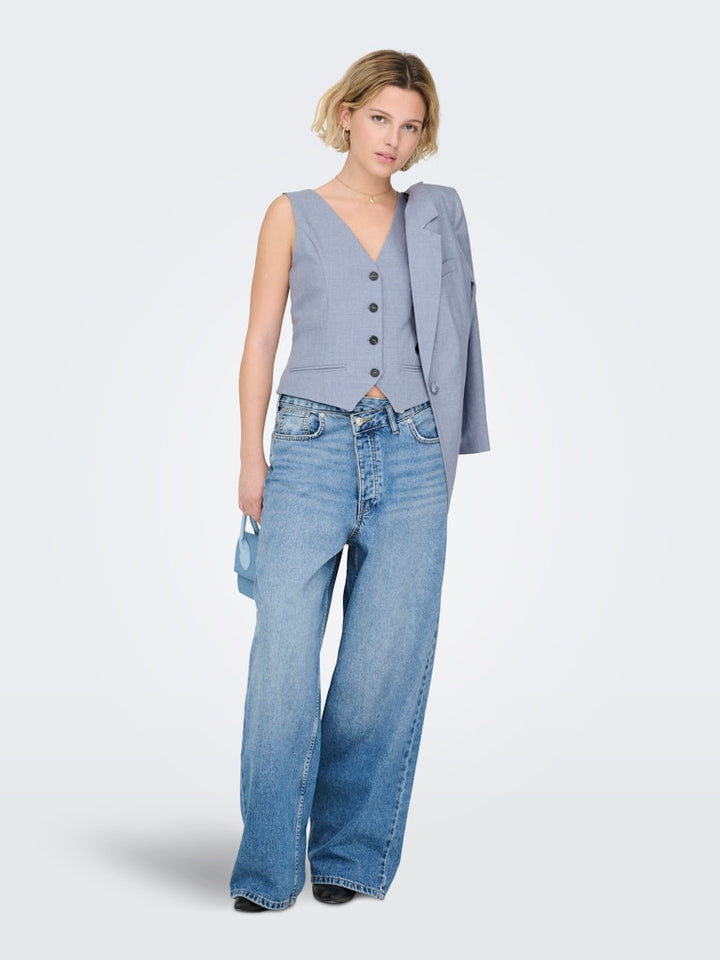 Onllinda S/l Mel Fit Waistcoat Tlr Noos - Lichtblauw