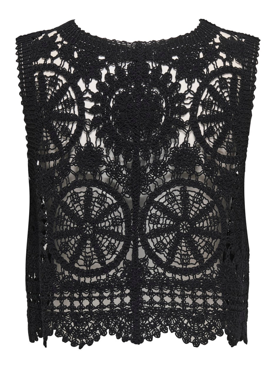 Jdyvic Sl V-neck Tie Vest - Zwart