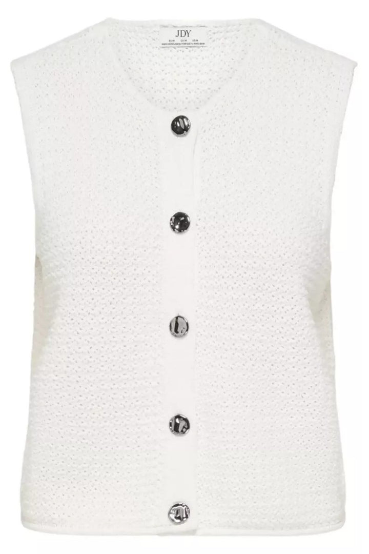Jdymartha S/l O-neck Vest Knt - Off-white