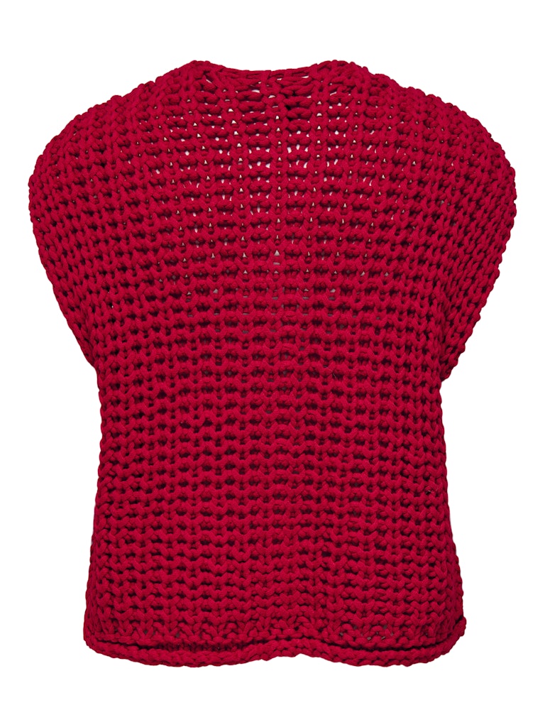 Onlchloe Ss Rib Button Vest Knt - Rood