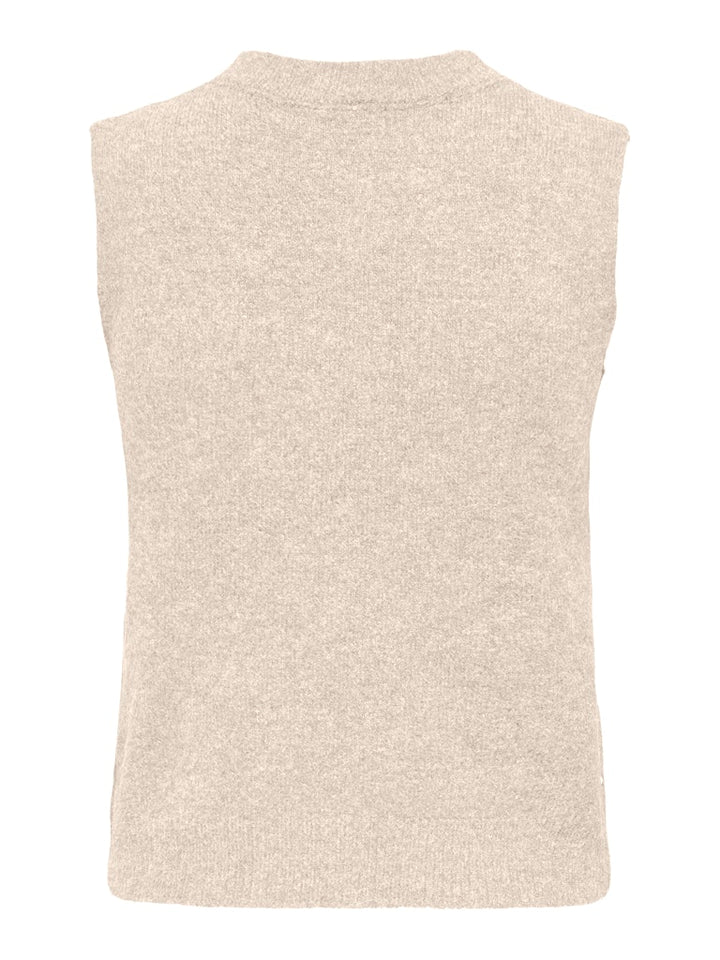 Onlrenata Sl O-neck Pearl Vest Knt - Off-white