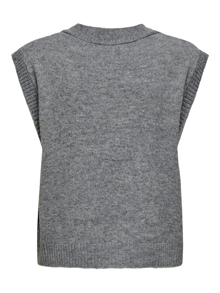 Jdysuper Life S/l V-neck Vest Knt - Grijs Melee