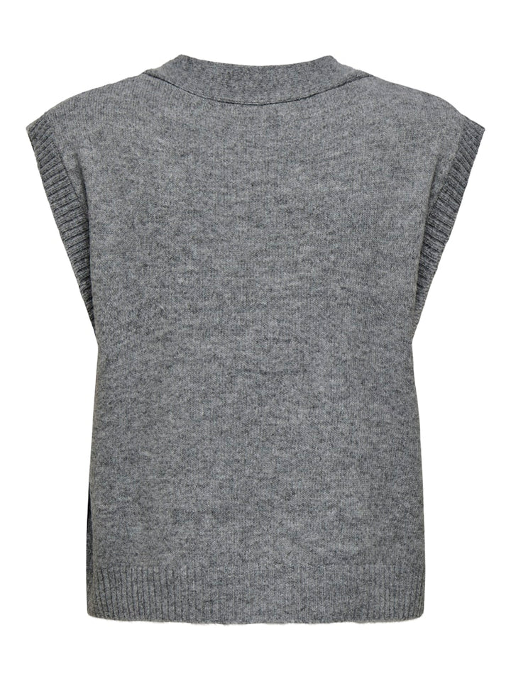 Jdysuper Life S/l V-neck Vest Knt - Grijs Melee