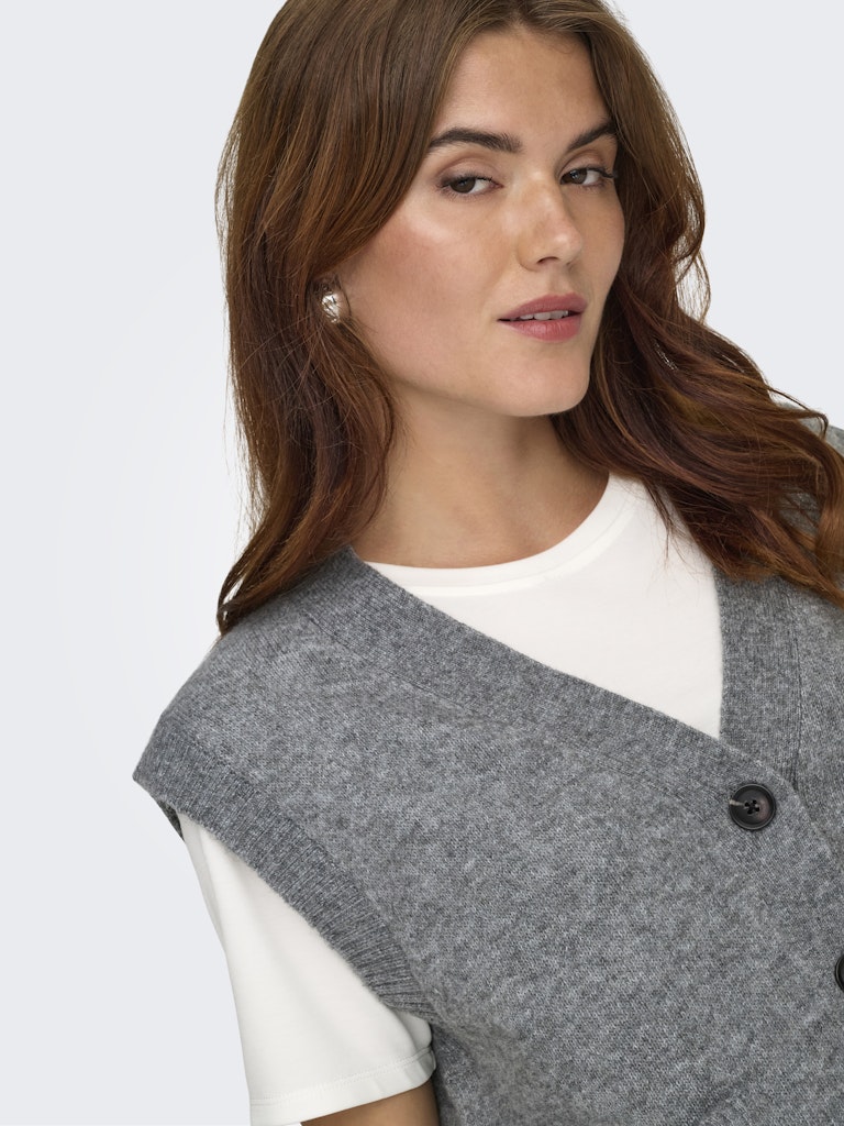 Jdysuper Life S/l V-neck Vest Knt - Grijs Melee