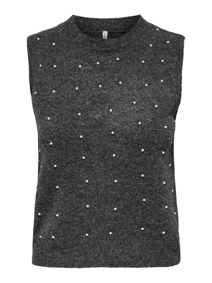 Onlrenata Sl O-neck Pearl Vest Knt - Grijs Melee