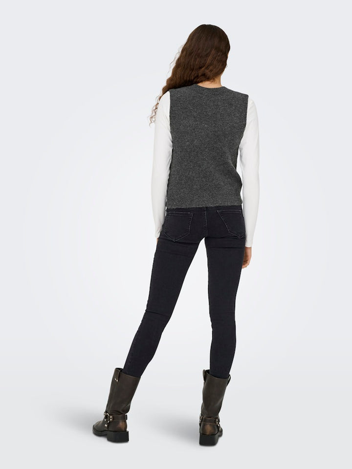 Onlrenata Sl O-neck Pearl Vest Knt - Grijs Melee