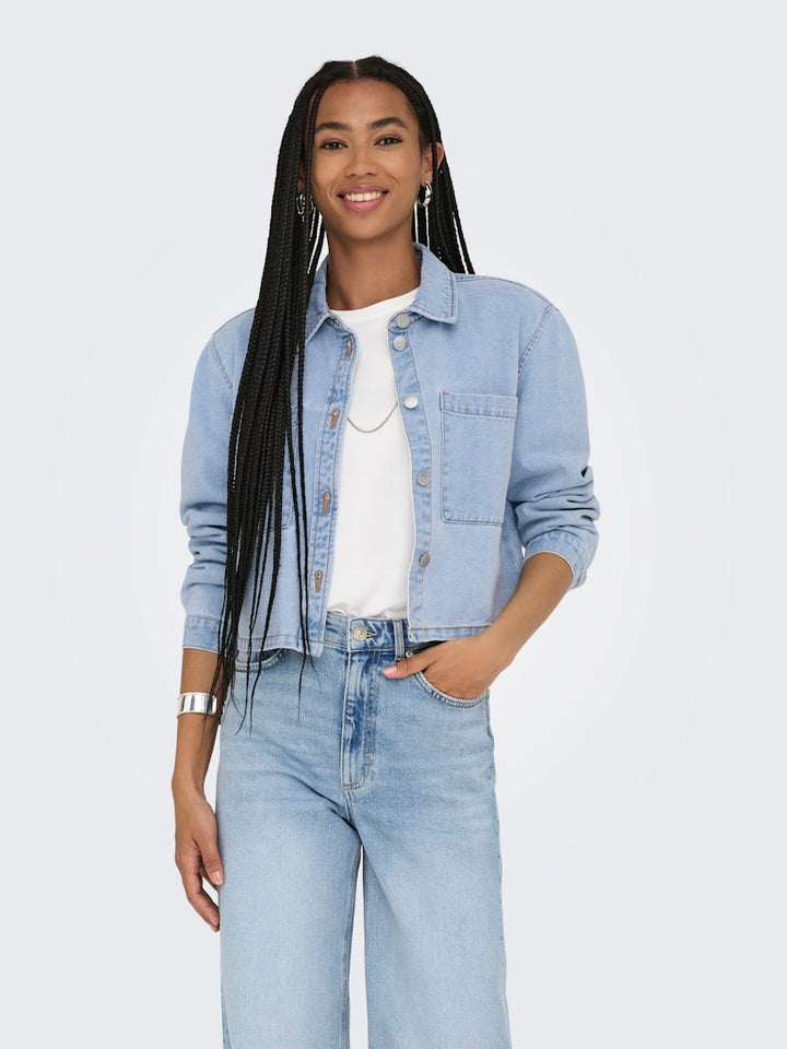 Jdymarly L/s Boxy Shacket  Dnm Noos - Blue Denim