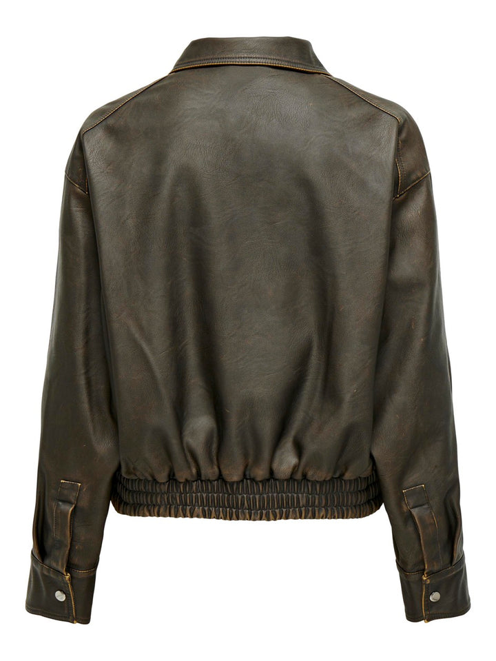 Onlmindy Faux Leather Bomber Fw Otw - Bruin