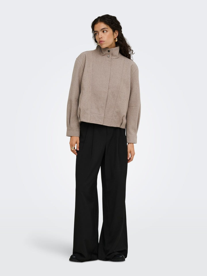 Onlasta High Collar Bomber Jacket Otw - Zand
