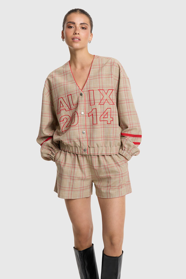 Sporty Check Bomber - Zand Dessin