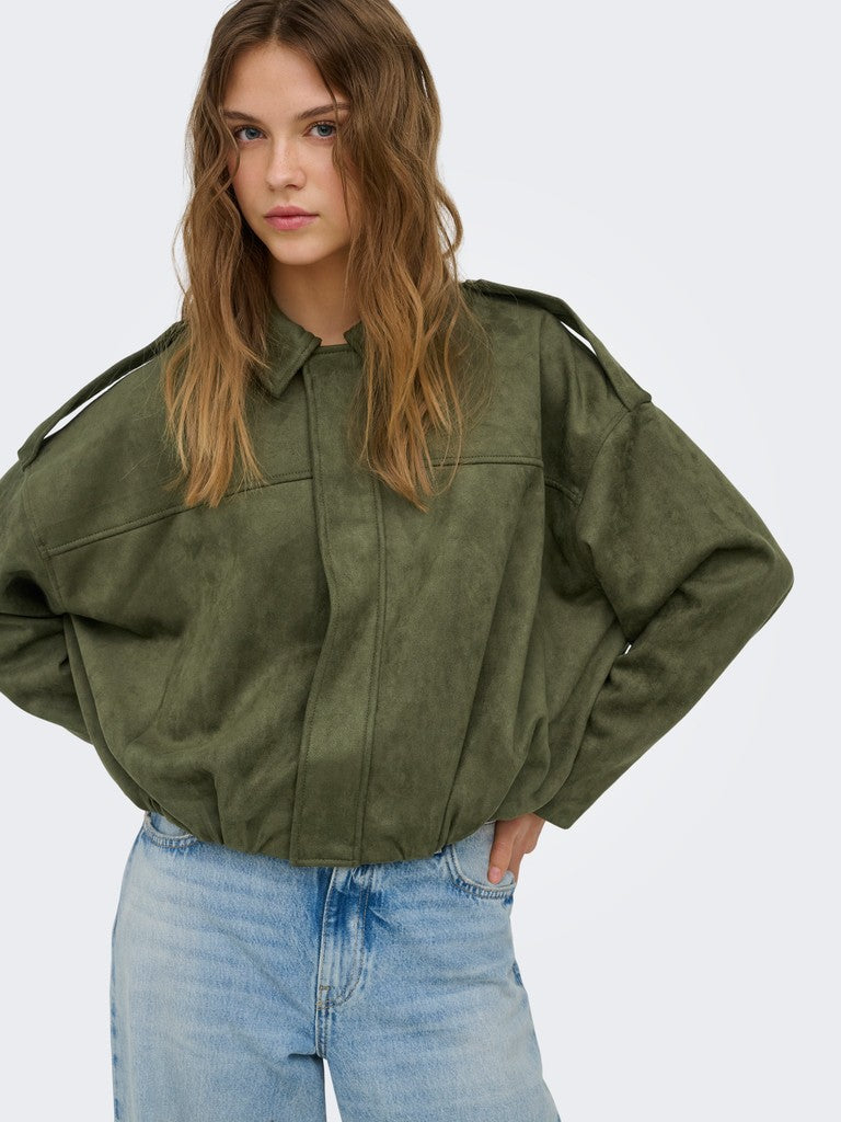 Onlmoon Stina Faux Suede Bomber Pnt Noos - Groen