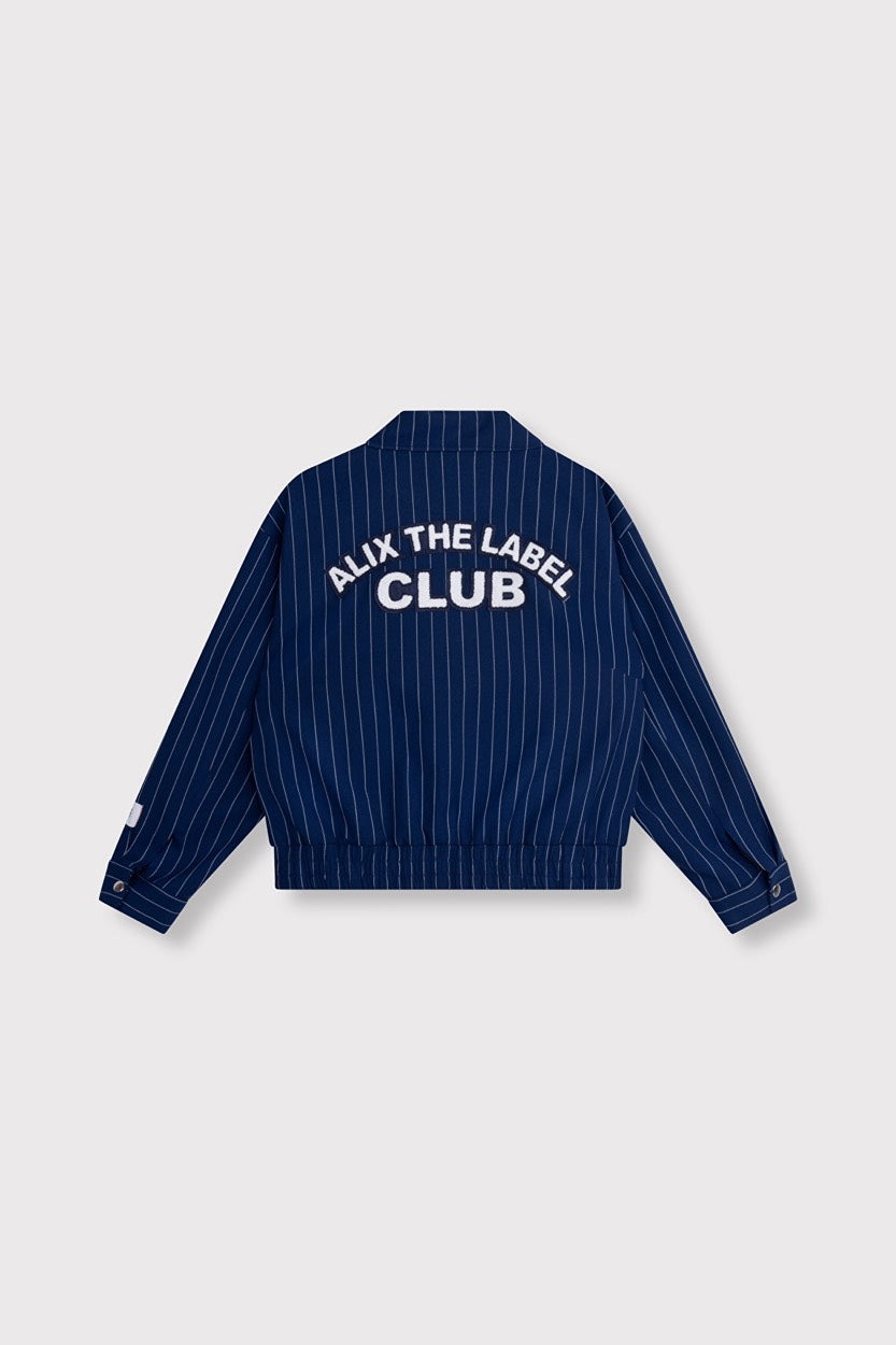 Clean Striped Bomber - Blauw Dessin