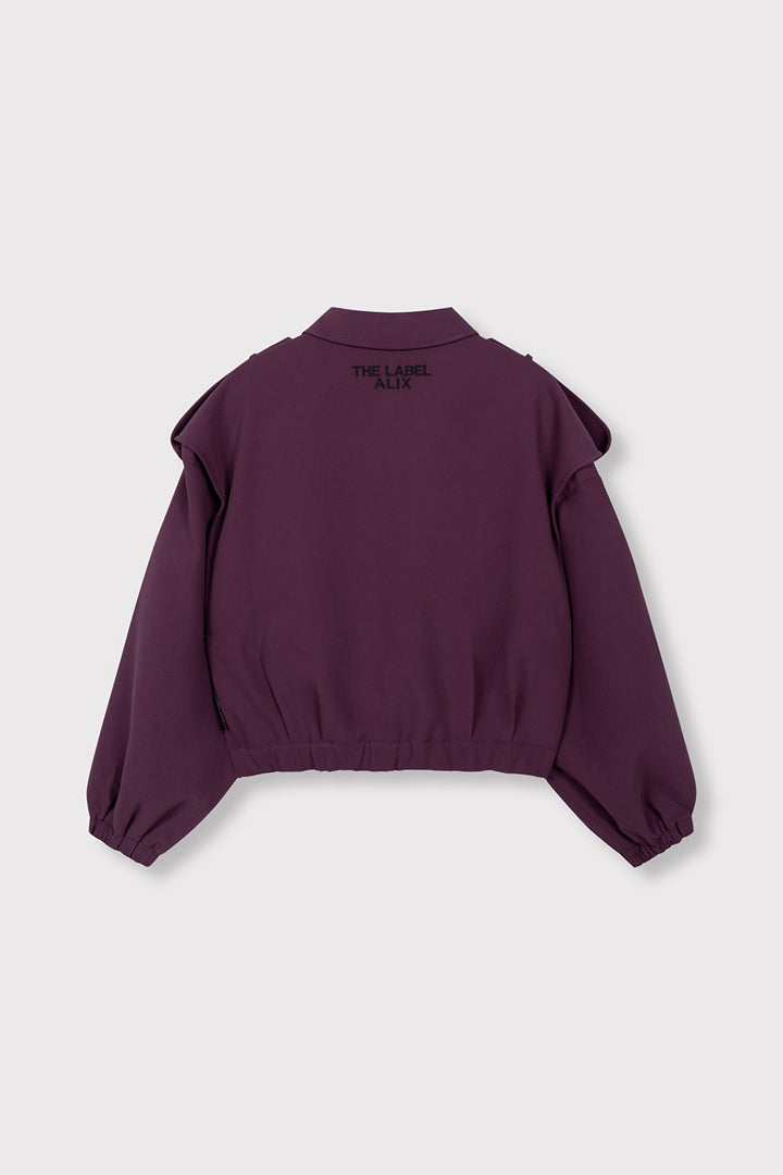 Woven Pocket Jacket - Aubergine