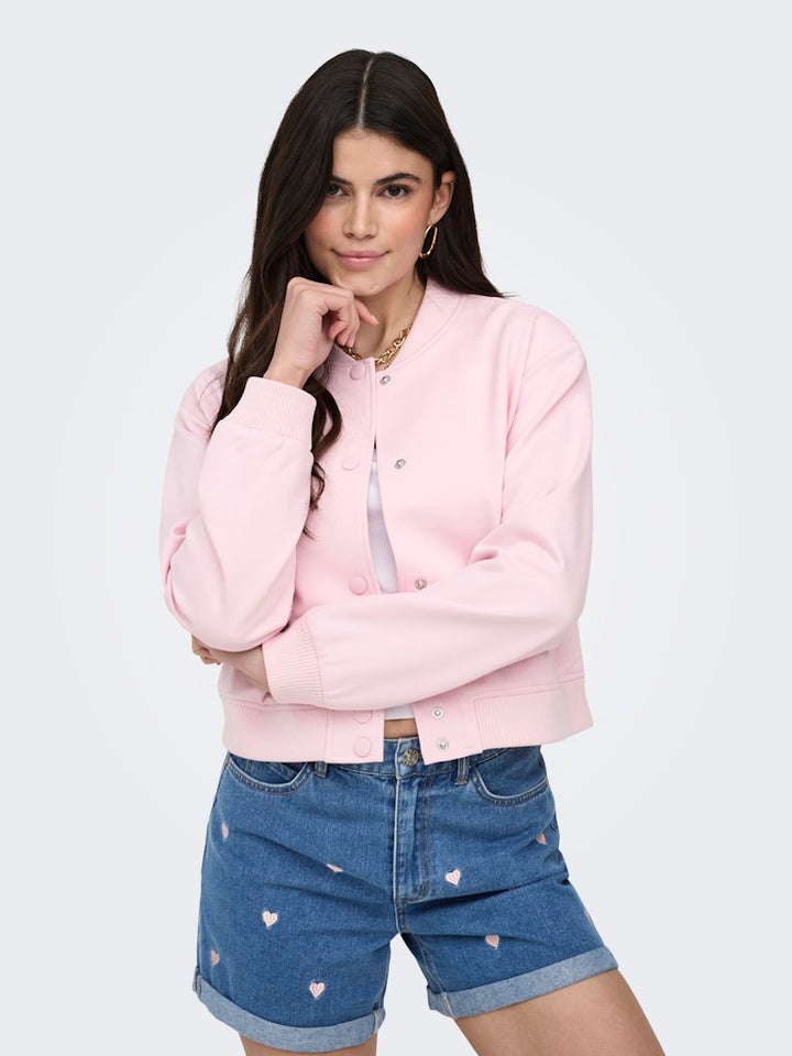 Onlpoptrash L/s Short Bomber Pnt - Fuchsia