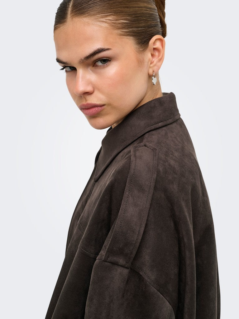 Onlmoon Stina Faux Suede Bomber Pnt Noos - Bruin