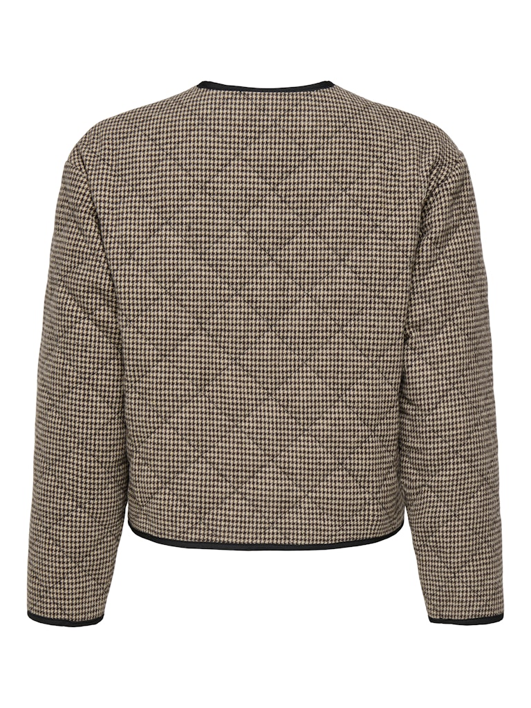 Jdyemery L/s Quilted Shacket Wvn - Bruin Dessin