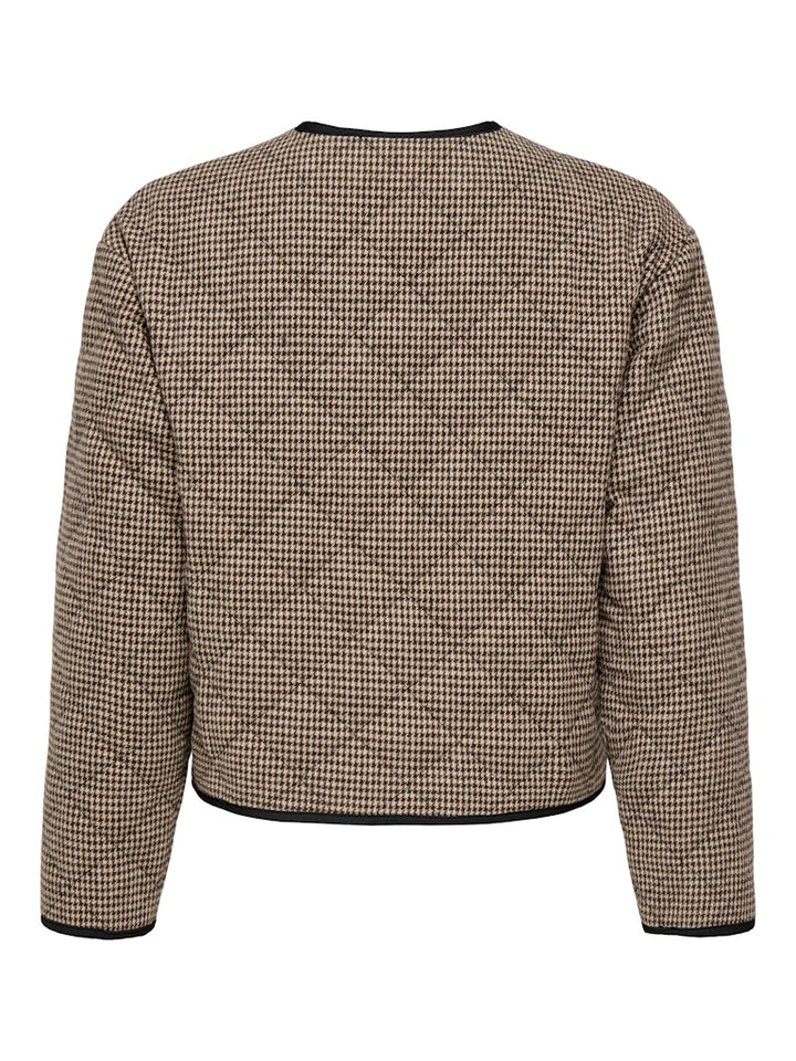 Jdyemery L/s Quilted Shacket Wvn - Bruin Dessin