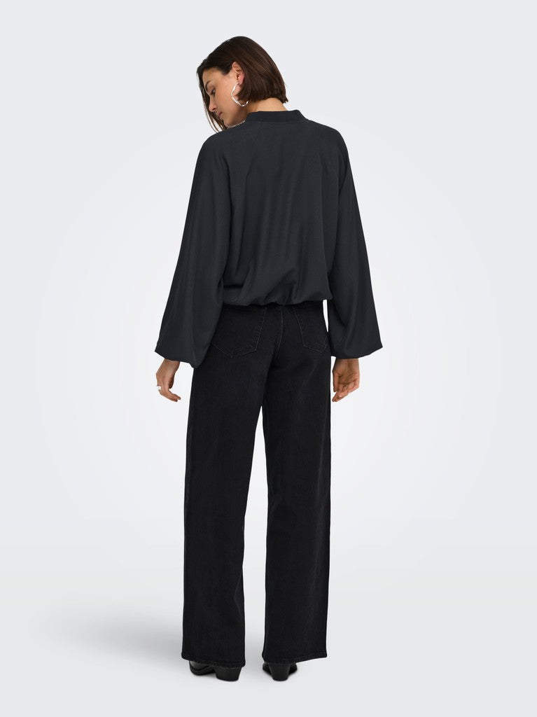 Jdyjerome L/s Balloon Bomber Wvn - Zwart