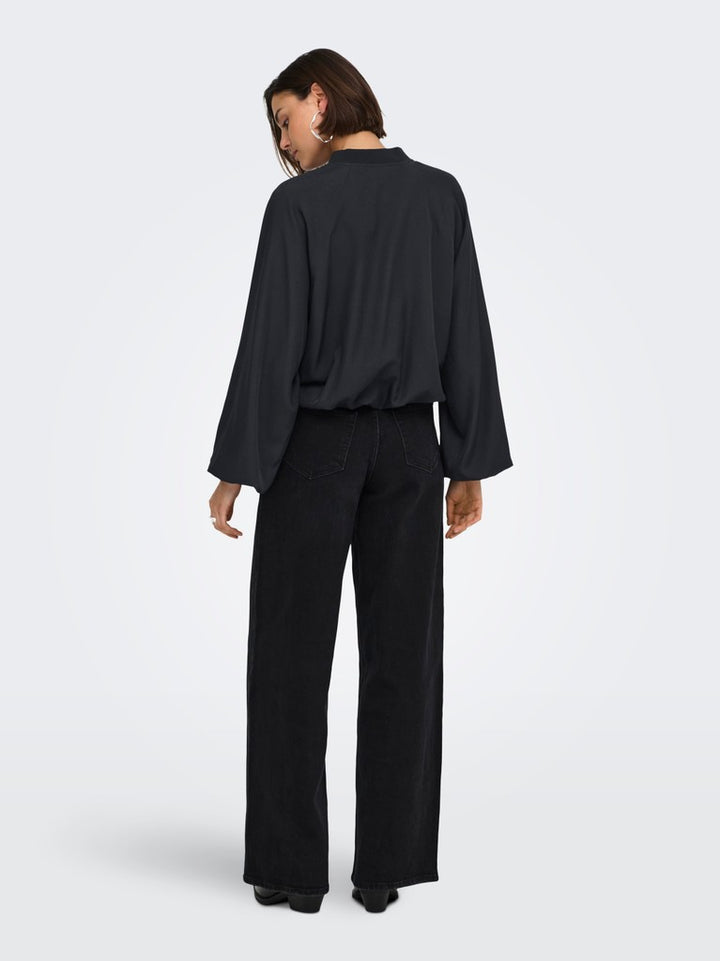 Jdyjerome L/s Balloon Bomber Wvn - Zwart