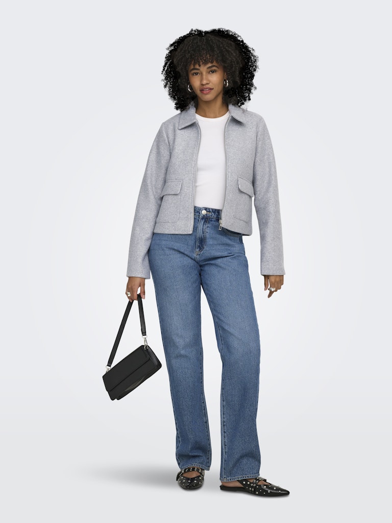 Onlvela Zip Short Jacket - Grijs Melee