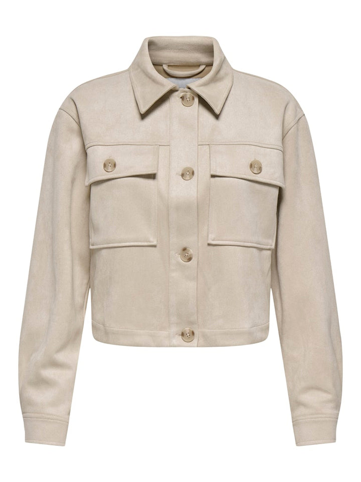 Onlbelicia Life Faux Suede Jacket Cc Otw - Beige