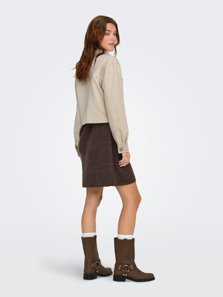 Onlbelicia Life Faux Suede Jacket Cc Otw - Beige