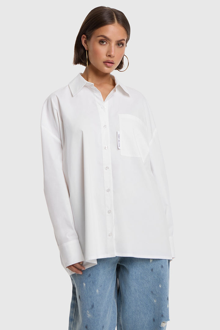Woven Oversized Blouse - Off-white