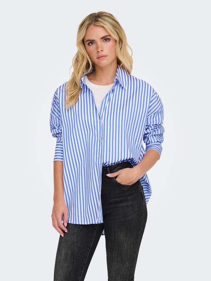 Jdyvesper L/s Loose Shirt Wvn Noos - Wit Dessin