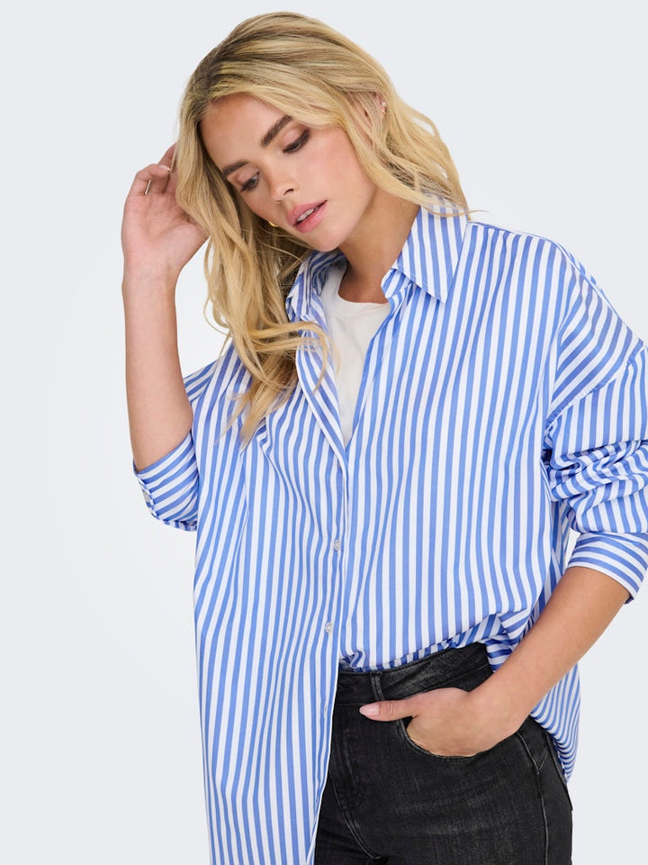 Jdyvesper L/s Loose Shirt Wvn Noos - Wit Dessin