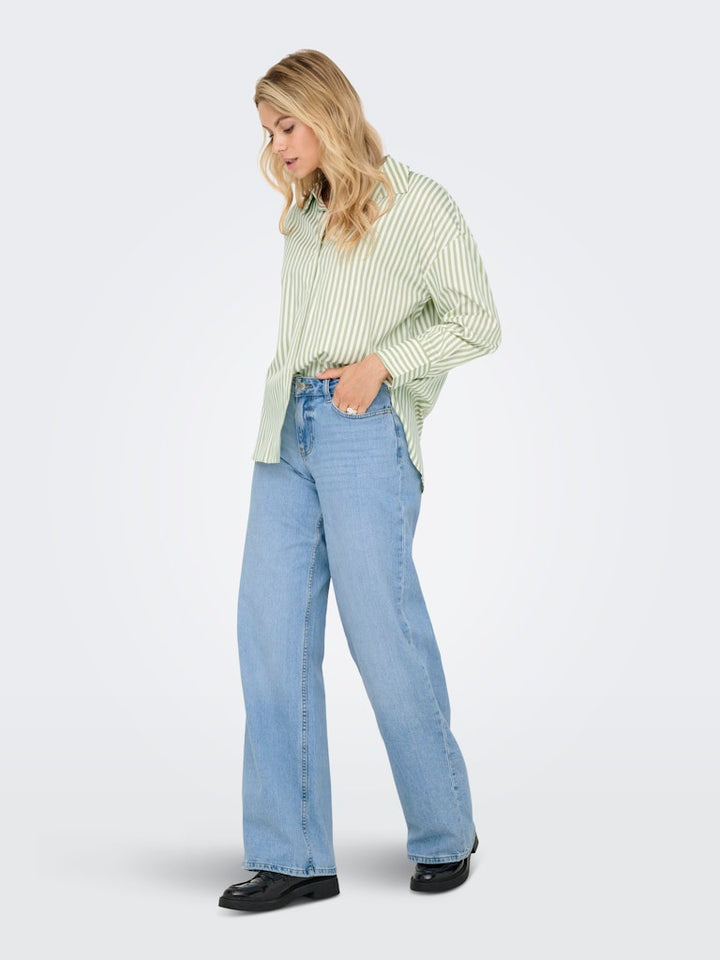 Jdyvesper L/s Loose Shirt Wvn Noos - Wit Dessin