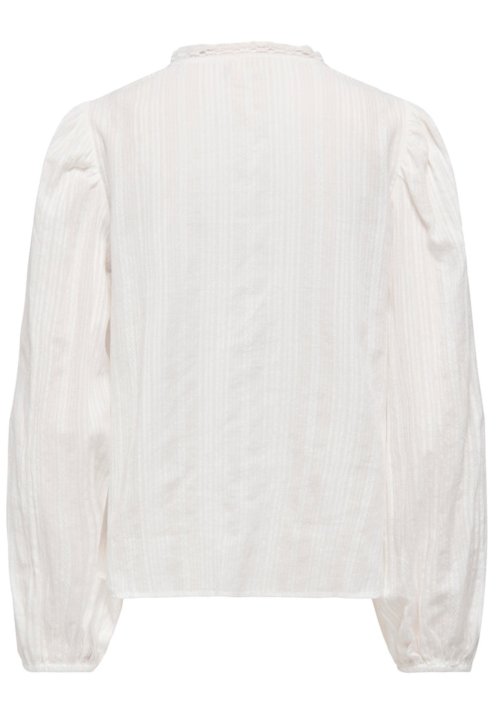 Jdyea L/s Frill Shirt Wvn - Wit Dessin