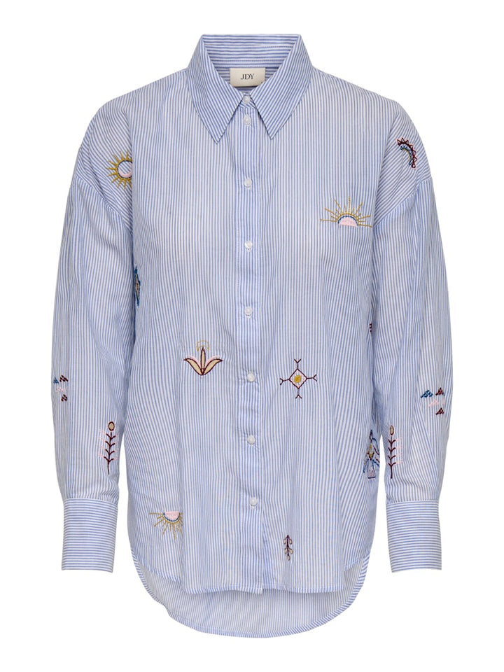 Jdypaige L/s Loose  Emb. Shirt Wvn - Wit Dessin