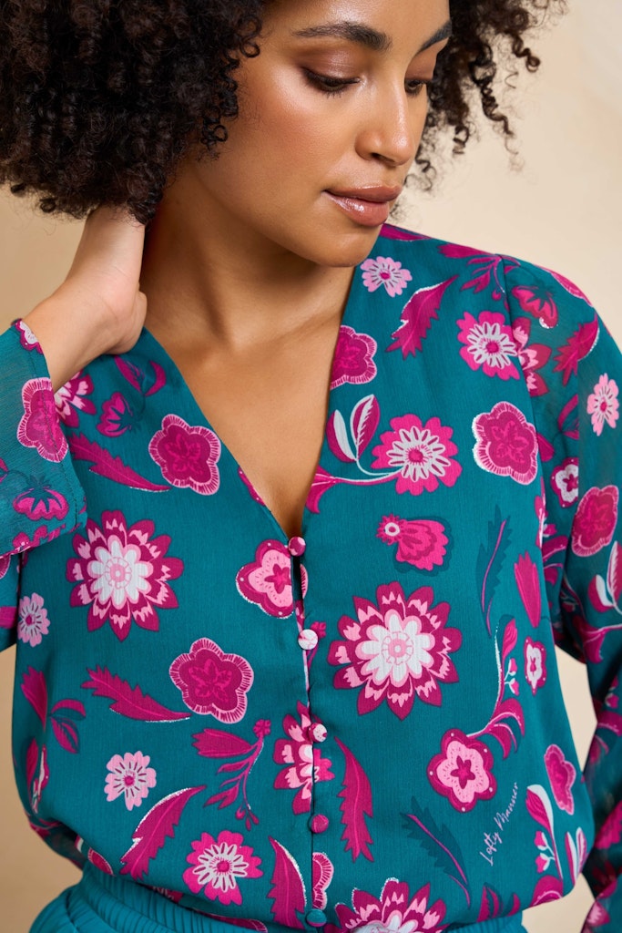 Blouse Meva - Groen Dessin