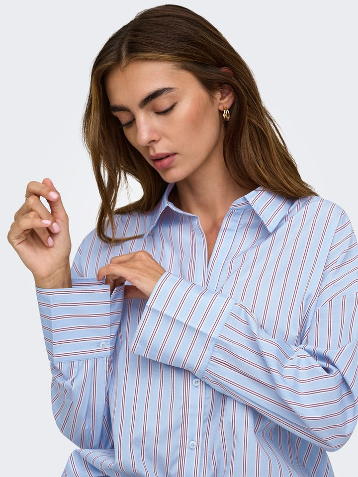 Onloregon Alva Ls Reg Shirt Noos Wvn - Lichtblauw