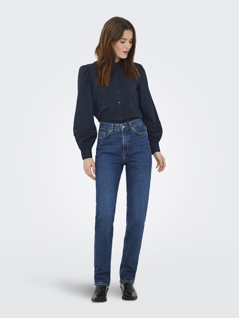 Jdyflo L/s Lace Shirt Wvn - Navy