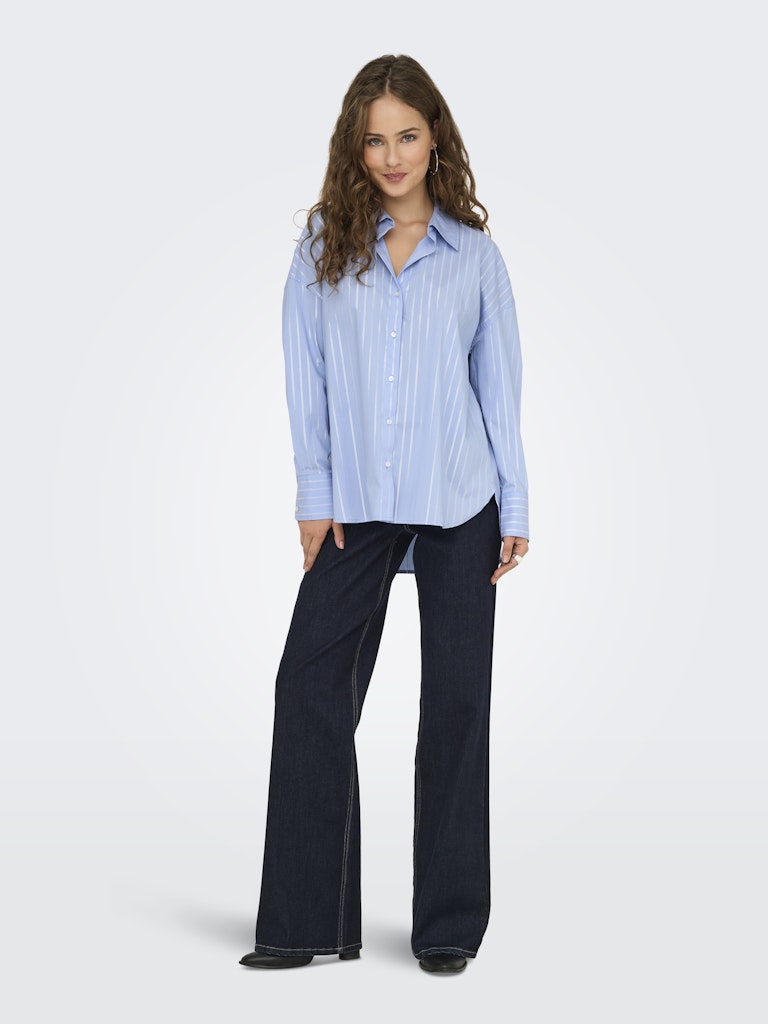 Jdymio L/s Lurex Loose Shirt Wvn Noos - Blauw Dessin
