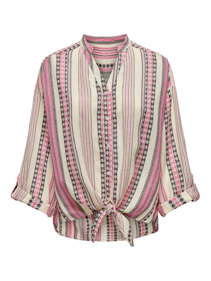 Onllouise Ls Knot Shirt Wvn Cs - Roze Dessin