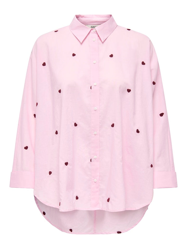 Onlnewlina Grace Ls Emb Shirt Noos - Roze Dessin