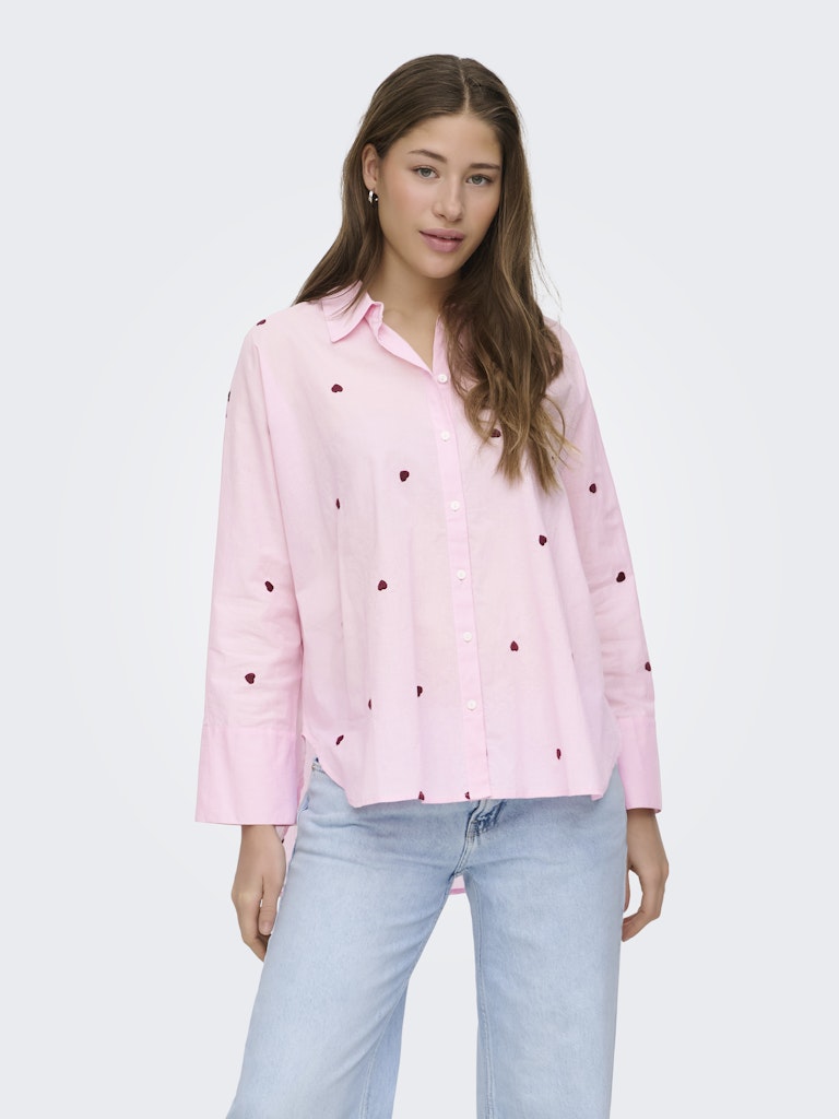 Onlnewlina Grace Ls Emb Shirt Noos - Roze Dessin