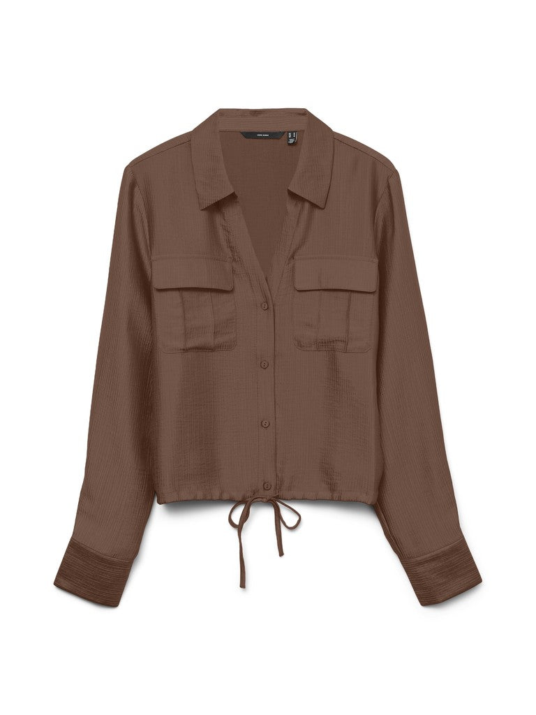 Vmtoma Ls Tie Shirt Wvn Lcs - Bruin