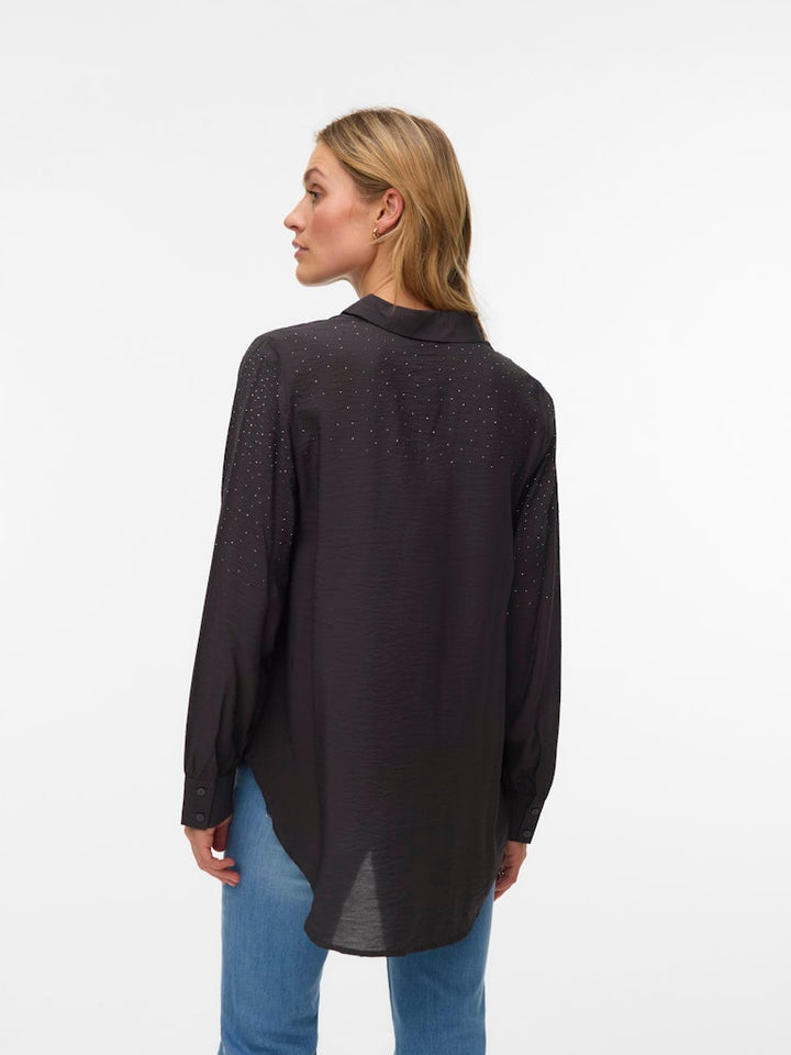 Vmherdis Ls Shirt Wvn Btq Ga - Antraciet