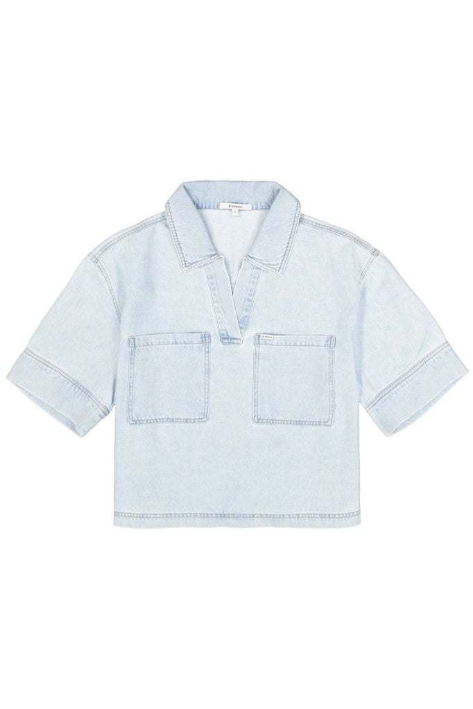 Denim Blouse S/s - Blue Denim