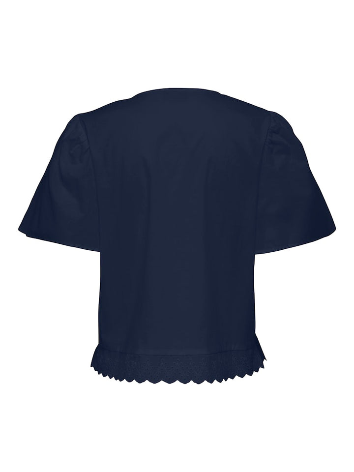 Jdysara S/s Lace Top Wvn - Navy