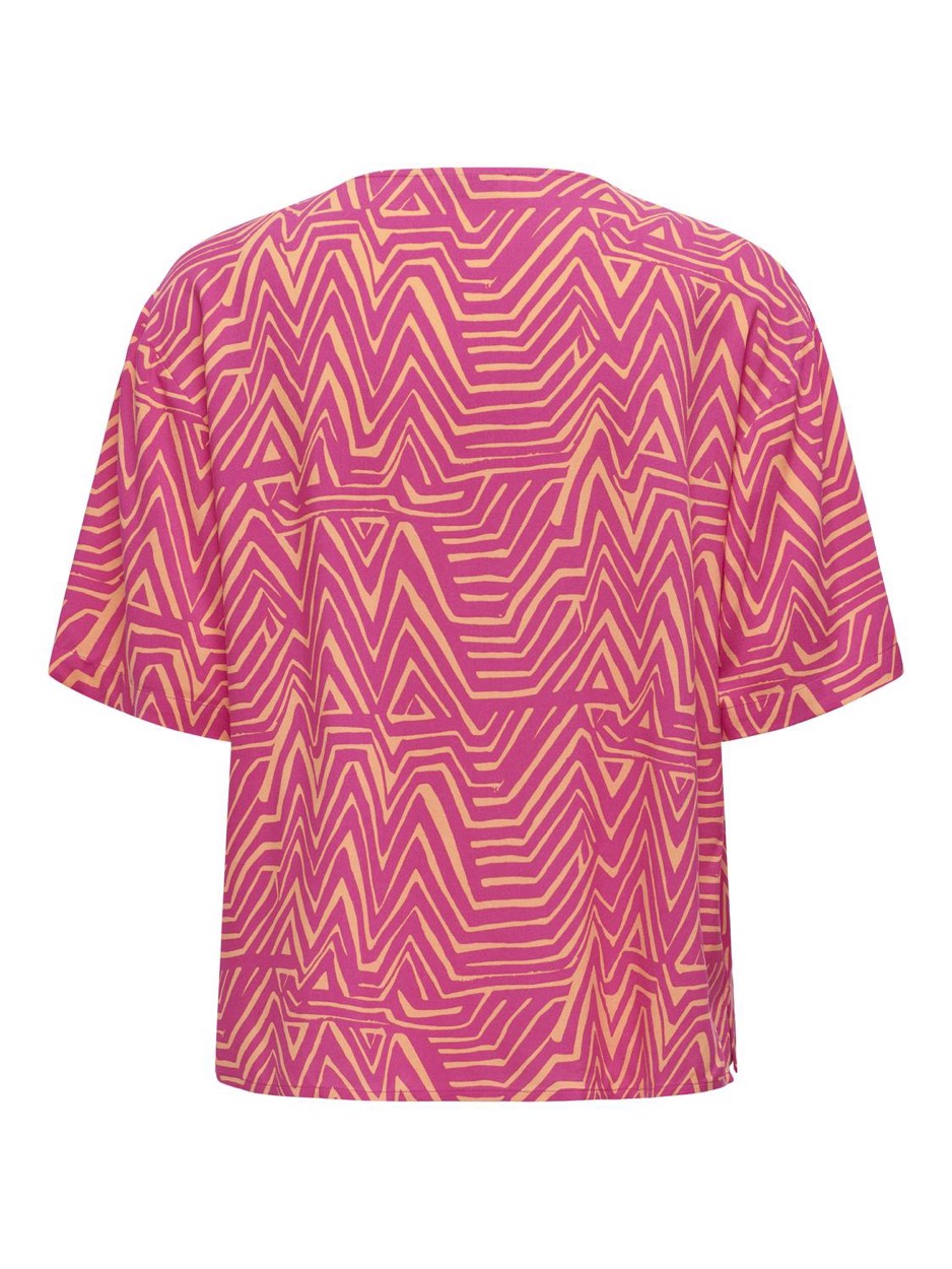 Jdystarr Life 2/4 V-neck Shirt Wvn - Roze Dessin