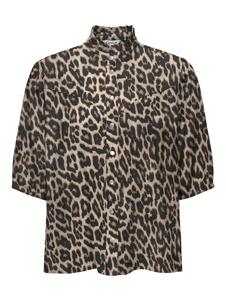 Onlaris  Life 2/4 Frill Shirt Wvn Cc - Bruin Dessin